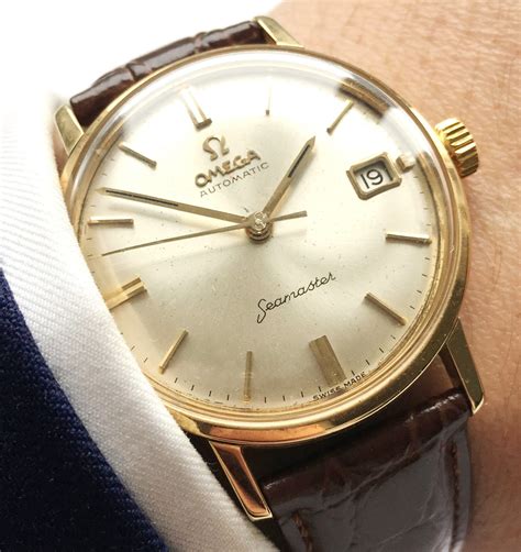 omega automatic seamaster gold dress